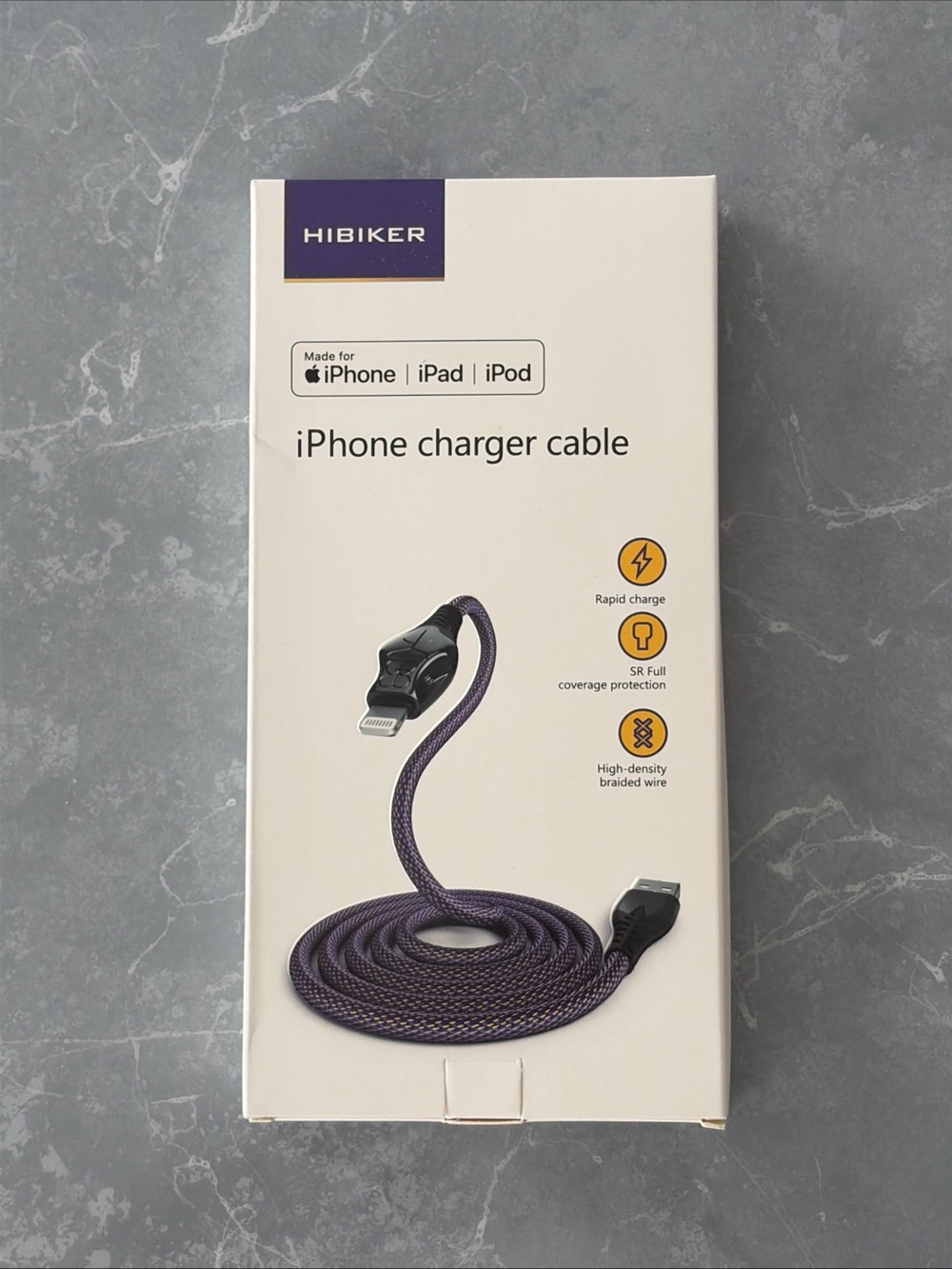 HIBIKER 6.6ft Apple MFi Certified Lightning to USB Cable - Brand New